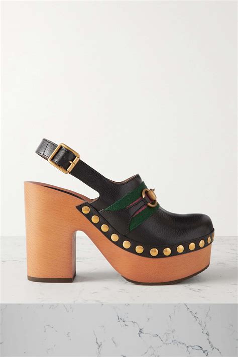 gucci logo clogs|gucci platform clog.